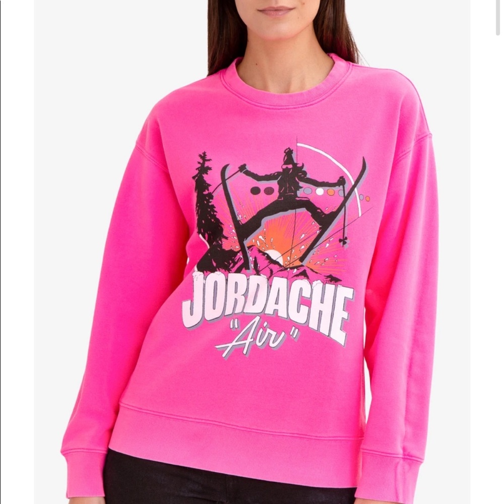 PINK JORDACHE SKI GRAPHIC OVERSIZED SWEATSHIRT